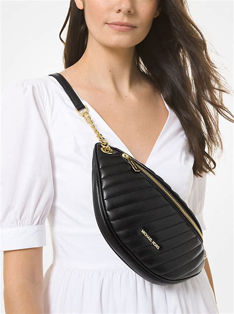 michael kors peyton camera bag|Peyton Large Quilted Belt Bag .